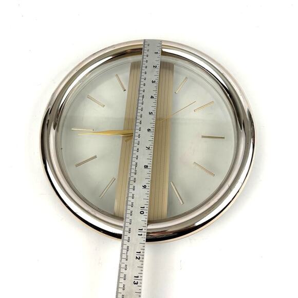 VTG Sunbeam Quartz Battery Movement Clear Gold Wall Clock Tested 1990s - Picture 5 of 9
